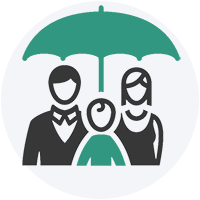 Family protected by life insurance